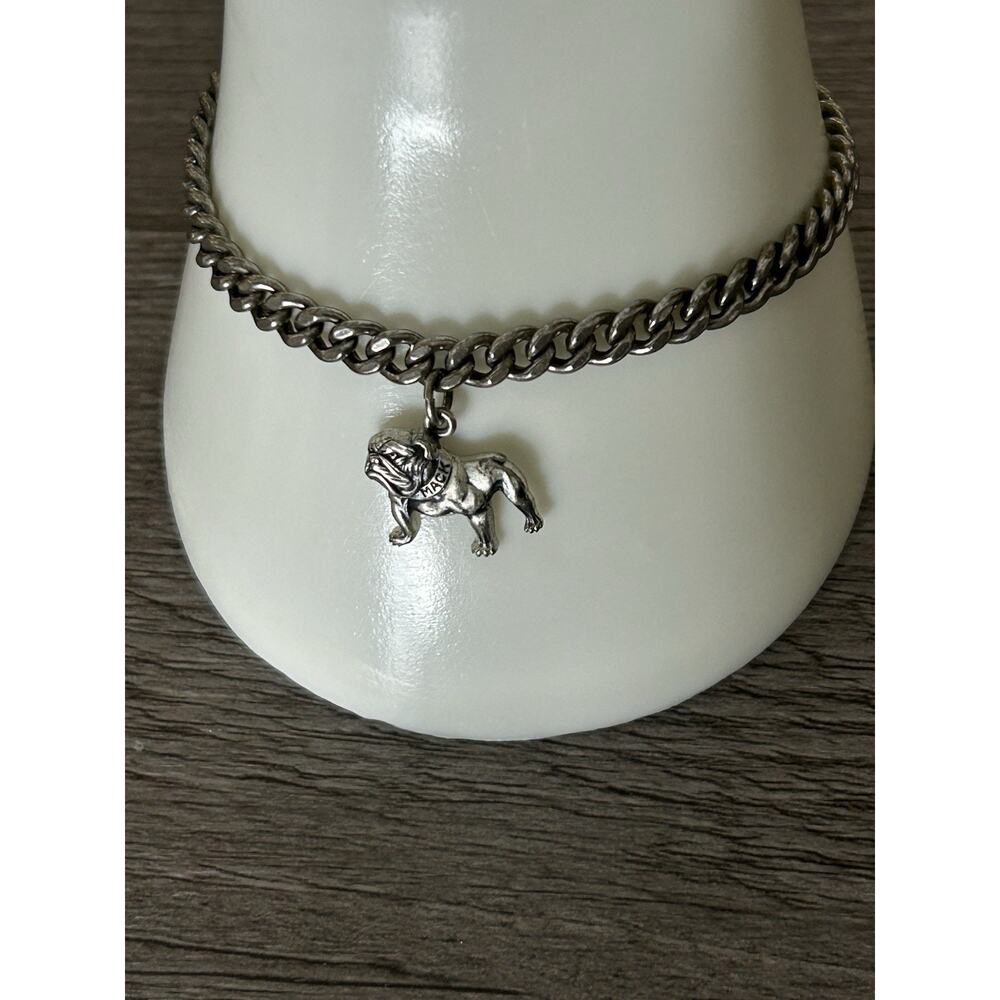 Vintage Sterling Silver Mack Bull Dog Bracelet & Cuff Links Set
